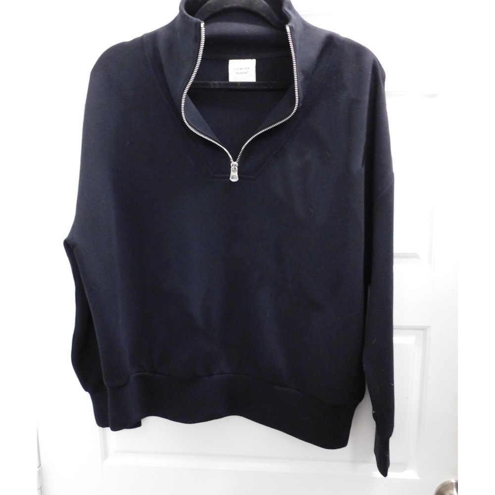 Varley Double Soft Hawley Half Zip Sweat Sweater Pullover Black VAR01461 sz XS